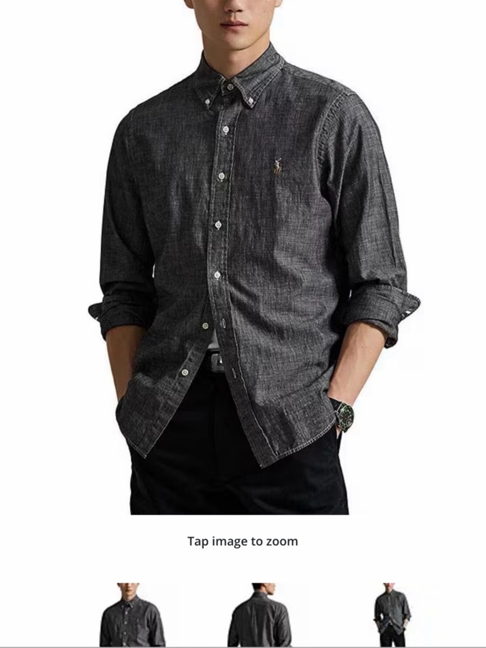 Polo by Ralph Lauren Charcoal Gray Button-Down Shirt